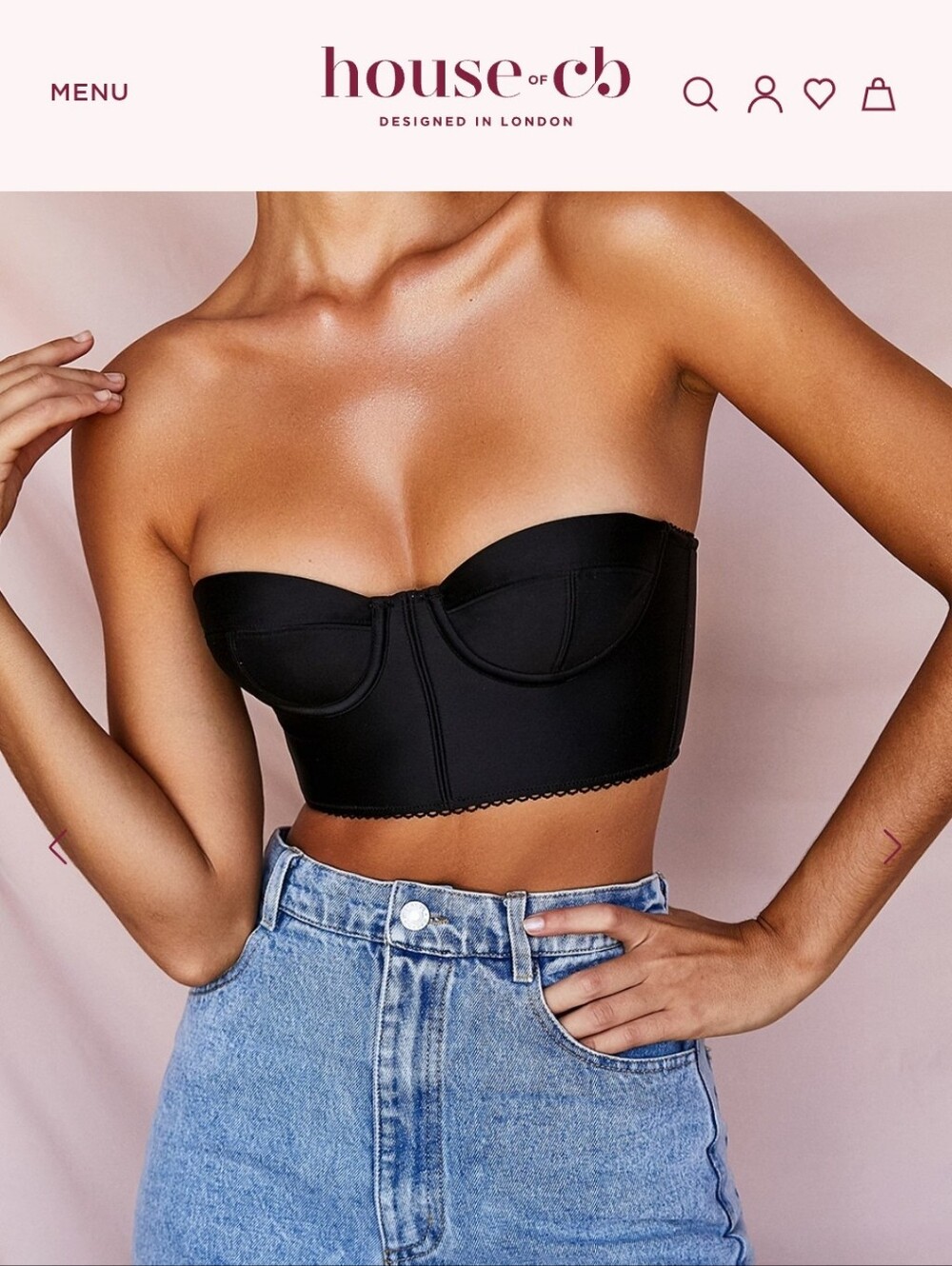 Katia Black Satin Cropped Bustier
